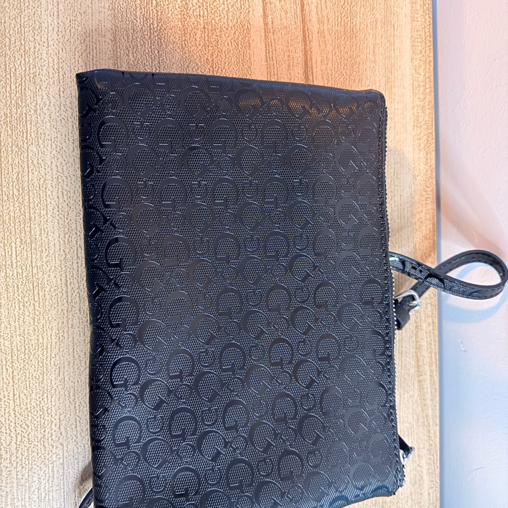 NEW=GUESS Black Monogram Crossbody Bag - Picture 4 of 5